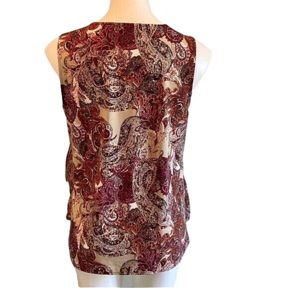 Roz & Ali Sleeveless Top with Chiffon Overlay Women's Size Medium - Picture 4 of 8